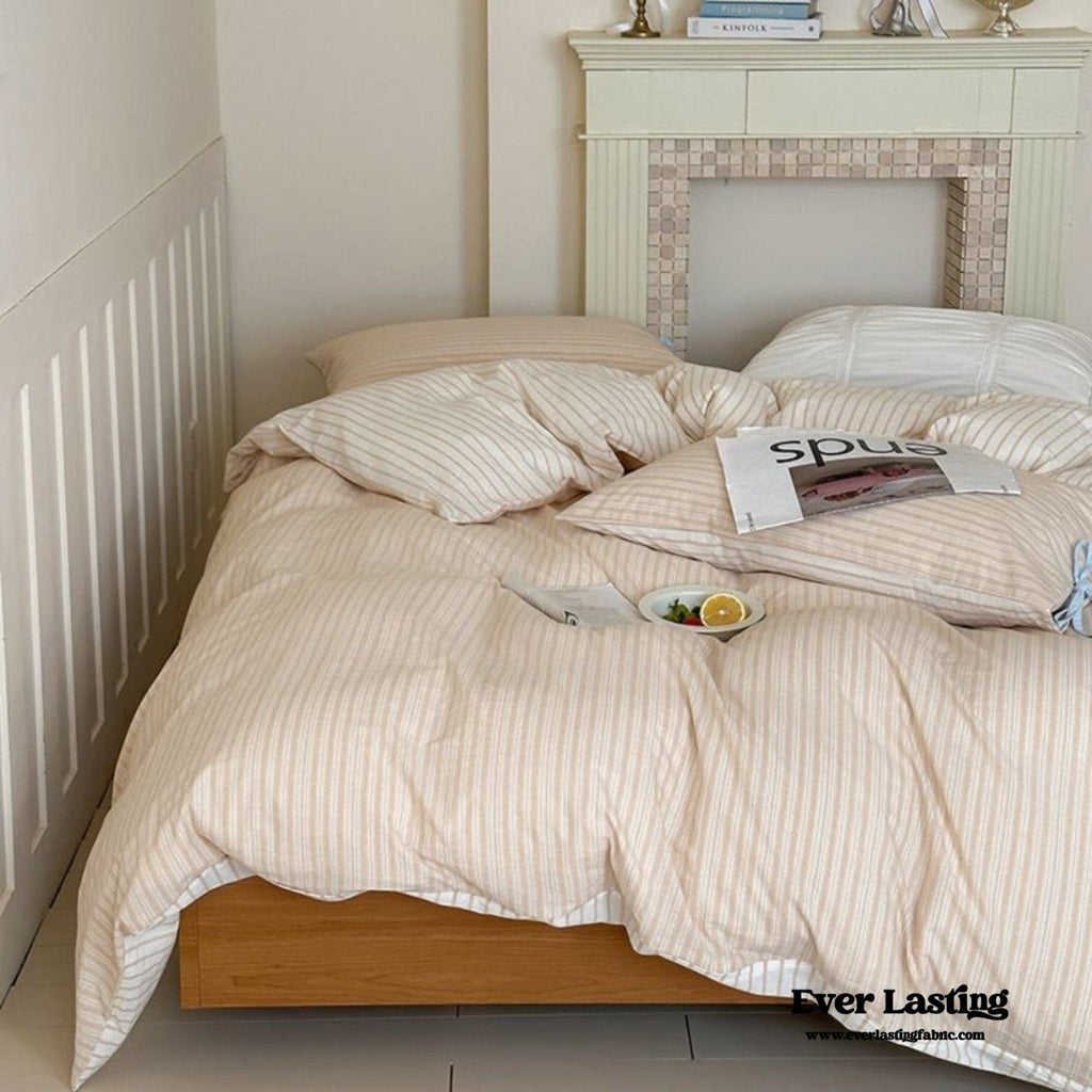 Josie Bow Tied Striped Bedding Set / Pink
