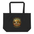 Large Organic Sunny Bear Rescue Coffee Co. Tote Bag (Black)