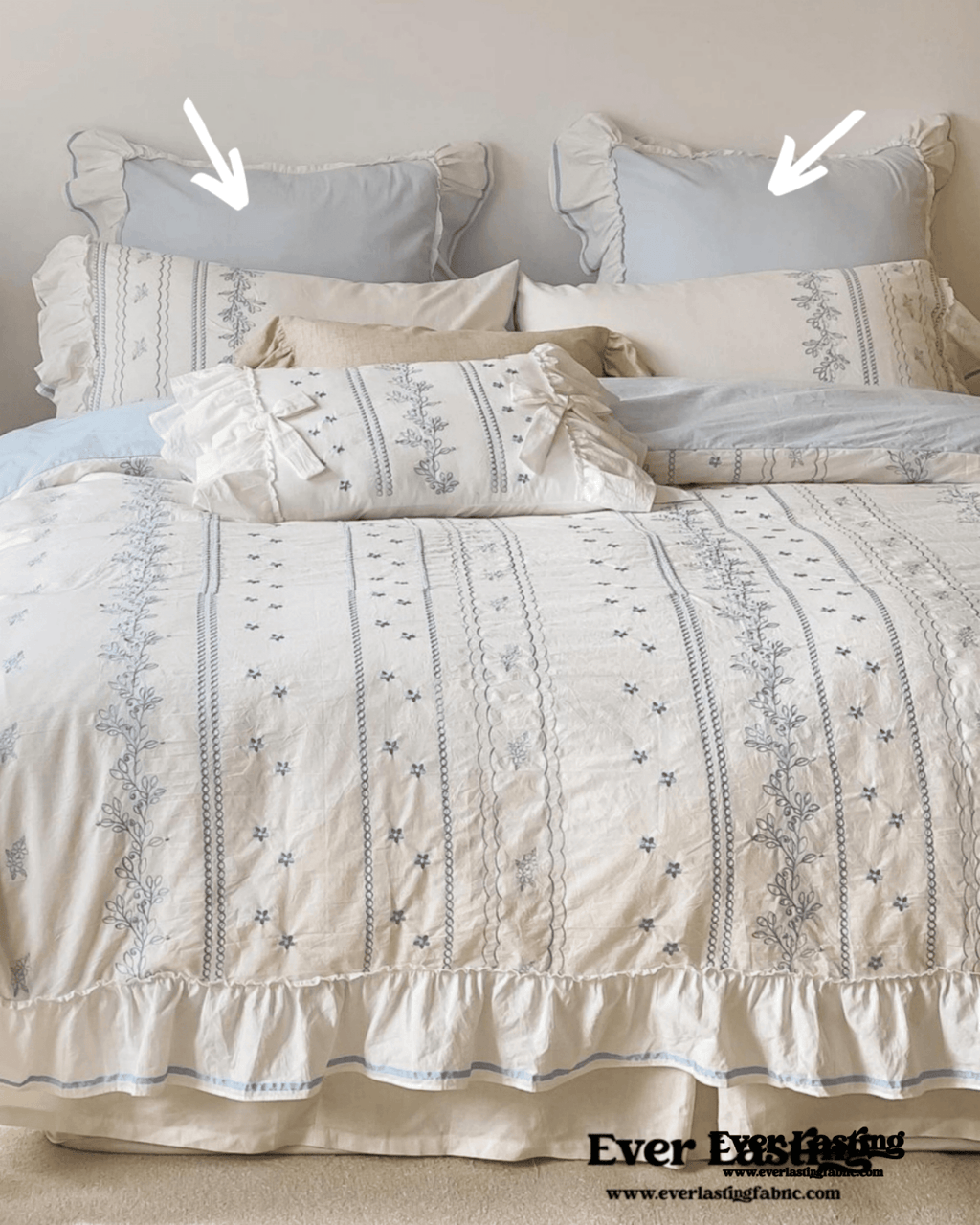 Large Pink Ruffle Square Pillowcase