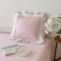 Large Pink Ruffle Square Pillowcase