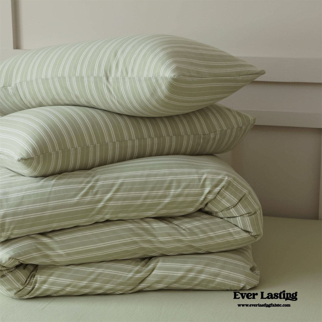 Leo Striped Jersey Knit Cotton Bedding Set / Blue