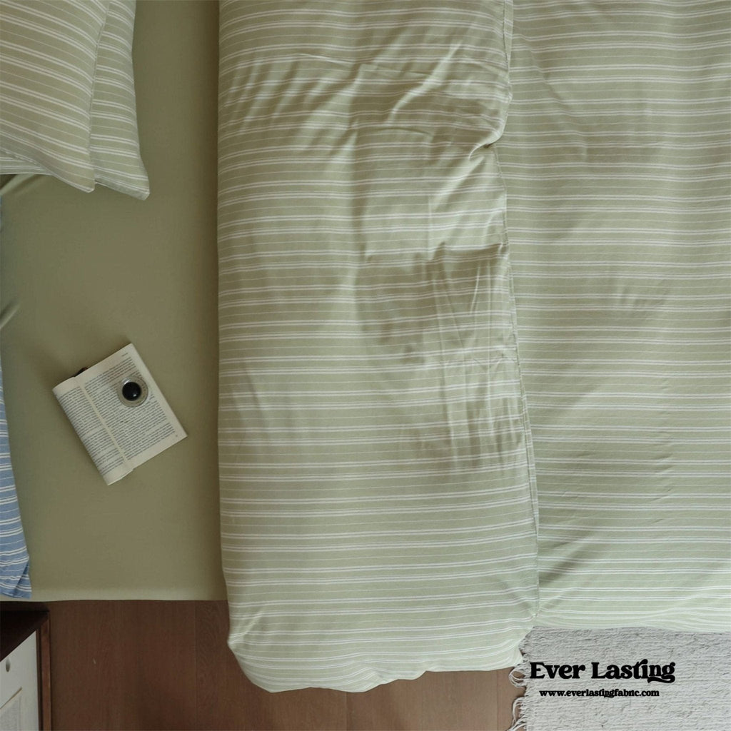 Leo Striped Jersey Knit Cotton Bedding Set / Blue