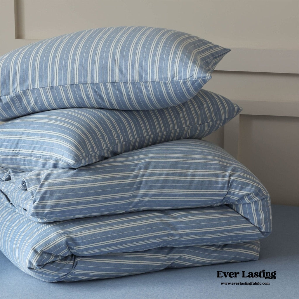 Leo Striped Jersey Knit Cotton Bedding Set / Green