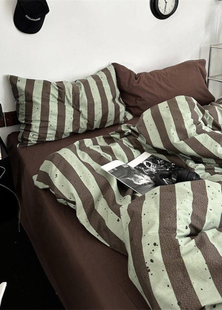 Liam Striped Bedding Set / Green