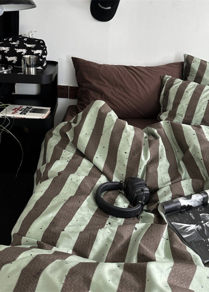 Liam Striped Bedding Set / Green