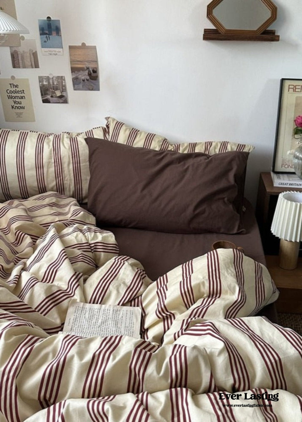 Liam Striped Bedding Set / Pink