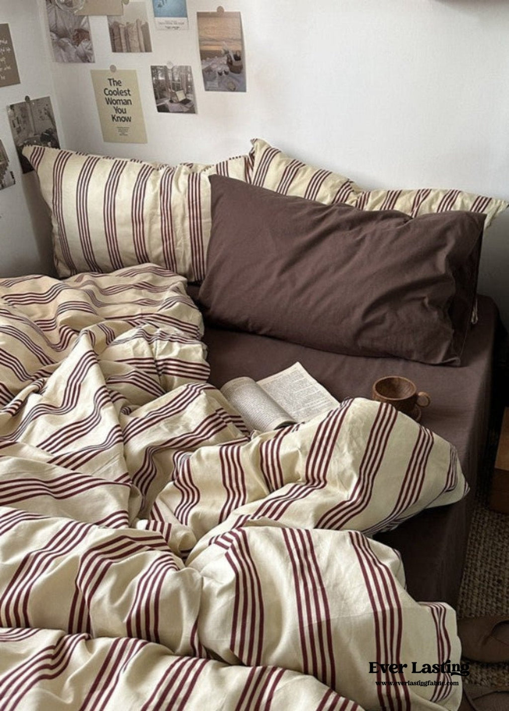 Liam Striped Bedding Set / Pink