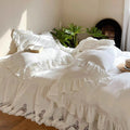 Liliane Elegant Ruffle Double Gauze Bedding Set / Hollow Out