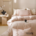 Lily of the Valley Embroidered Silky Bedding Set / Pink