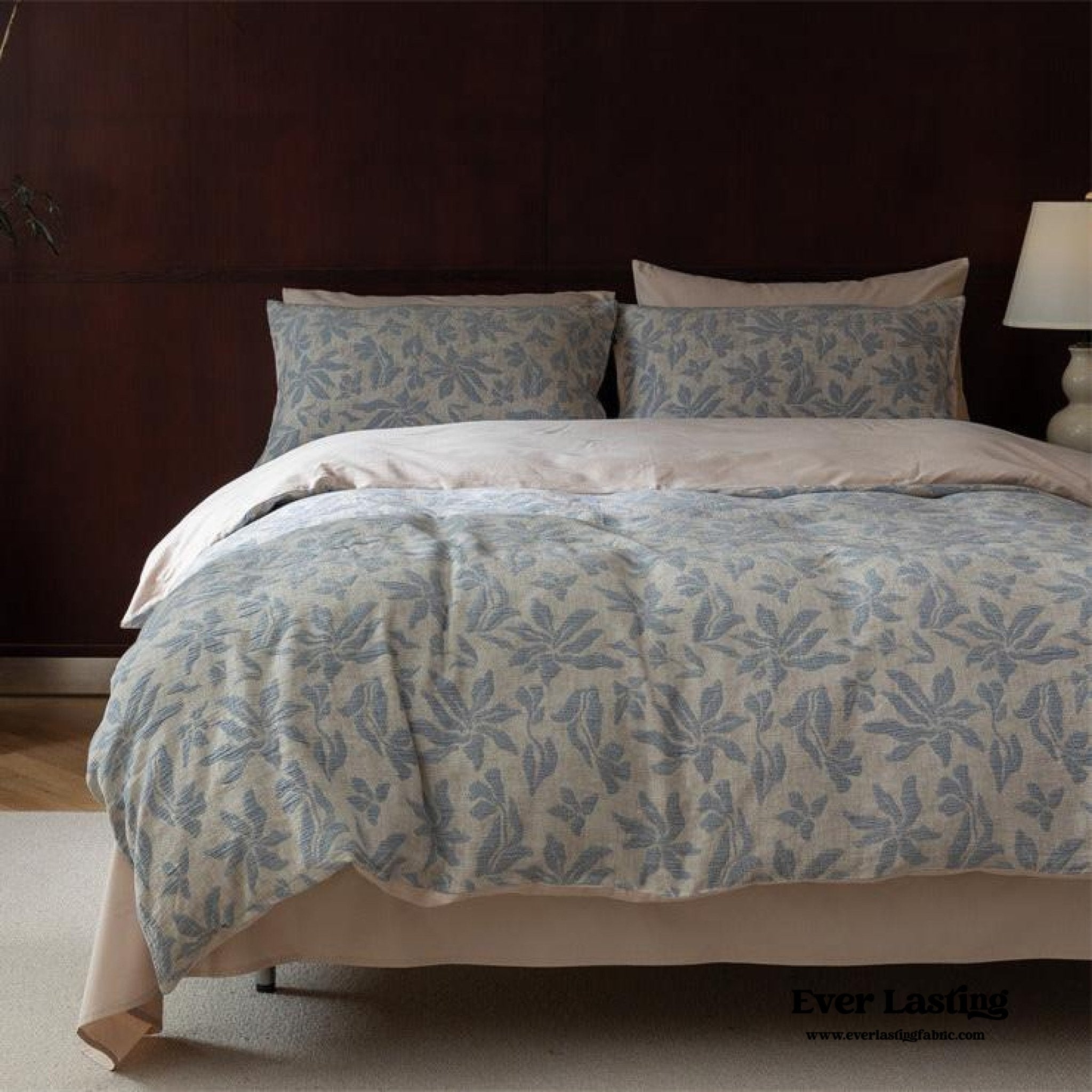Lucien Silky Vintage Jacquard Bedding Set / Blue