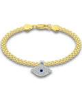 Giani Bernini Cubic Zirconia Evil Eye Charm Bismark Chain Bracelet