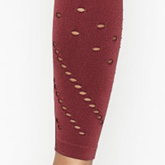 Victorias Secret Sport Seamless High Rise Red Currant Tights, Size XS