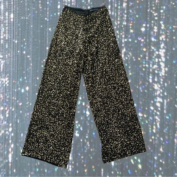 French Connection Aida Sequined Wide-Leg Pants
