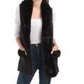 MARTHA STEWART Faux Fur Fleece Vest, Size Medium