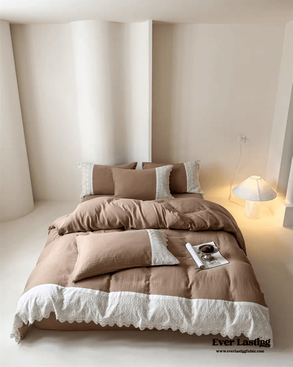 Margaux Lace Double Gauze Bedding Set / Sage Green