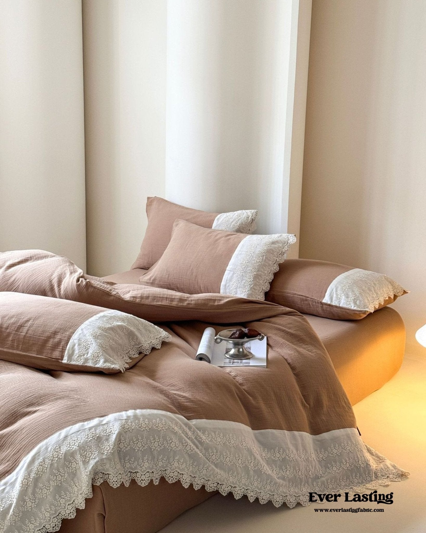 Margaux Lace Double Gauze Bedding Set / Sage Green