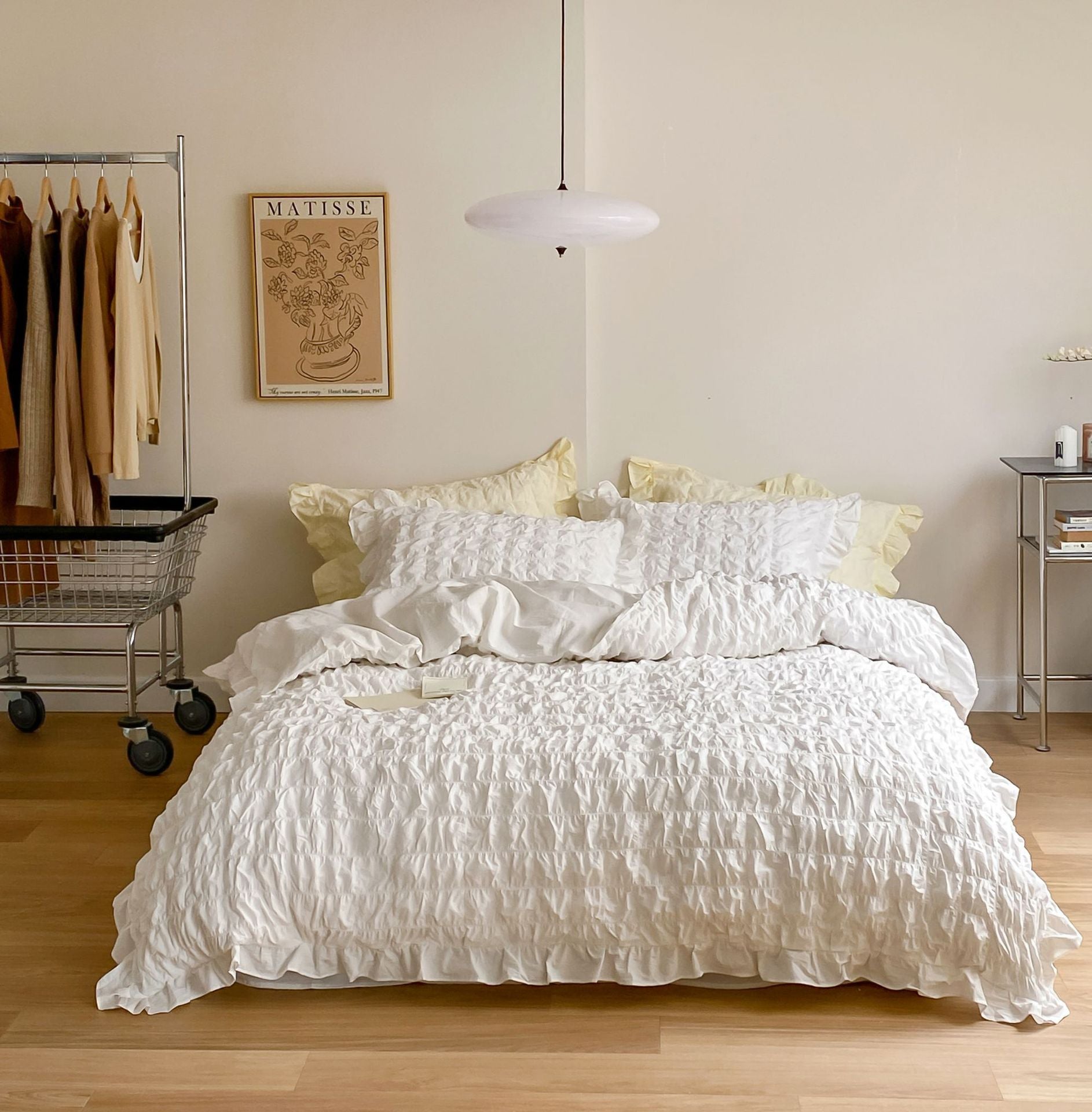 Marshmallow Puff Ruffle Bedding Set / Yellow