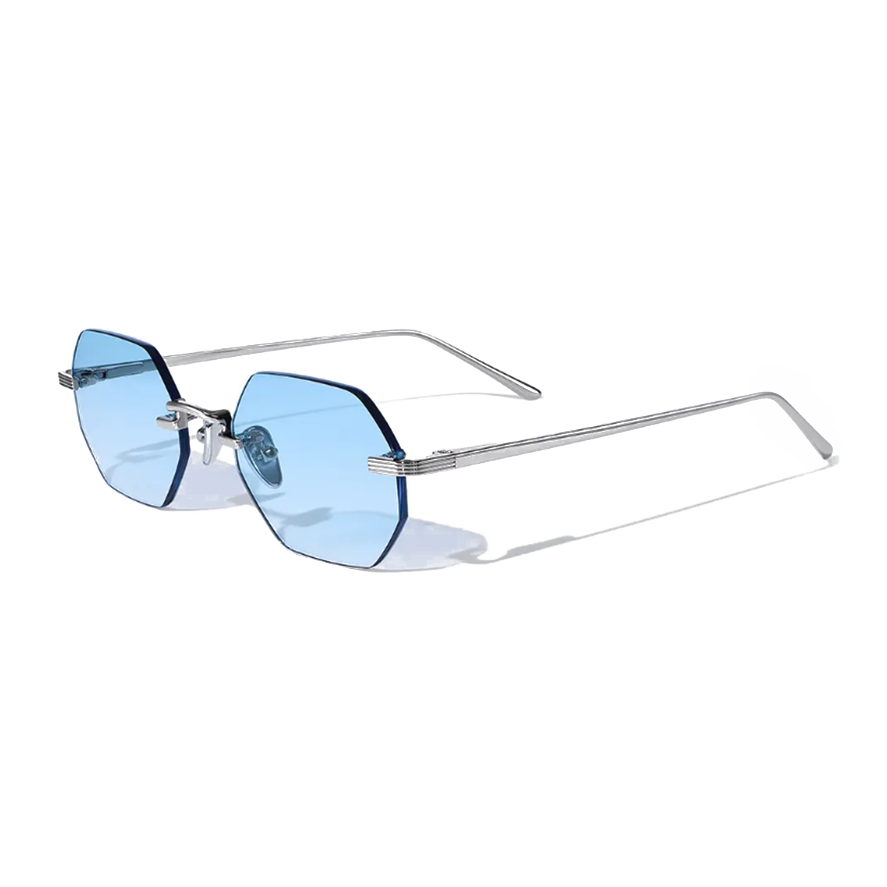 Martin 51mm Rimless Sunglasses | Blue