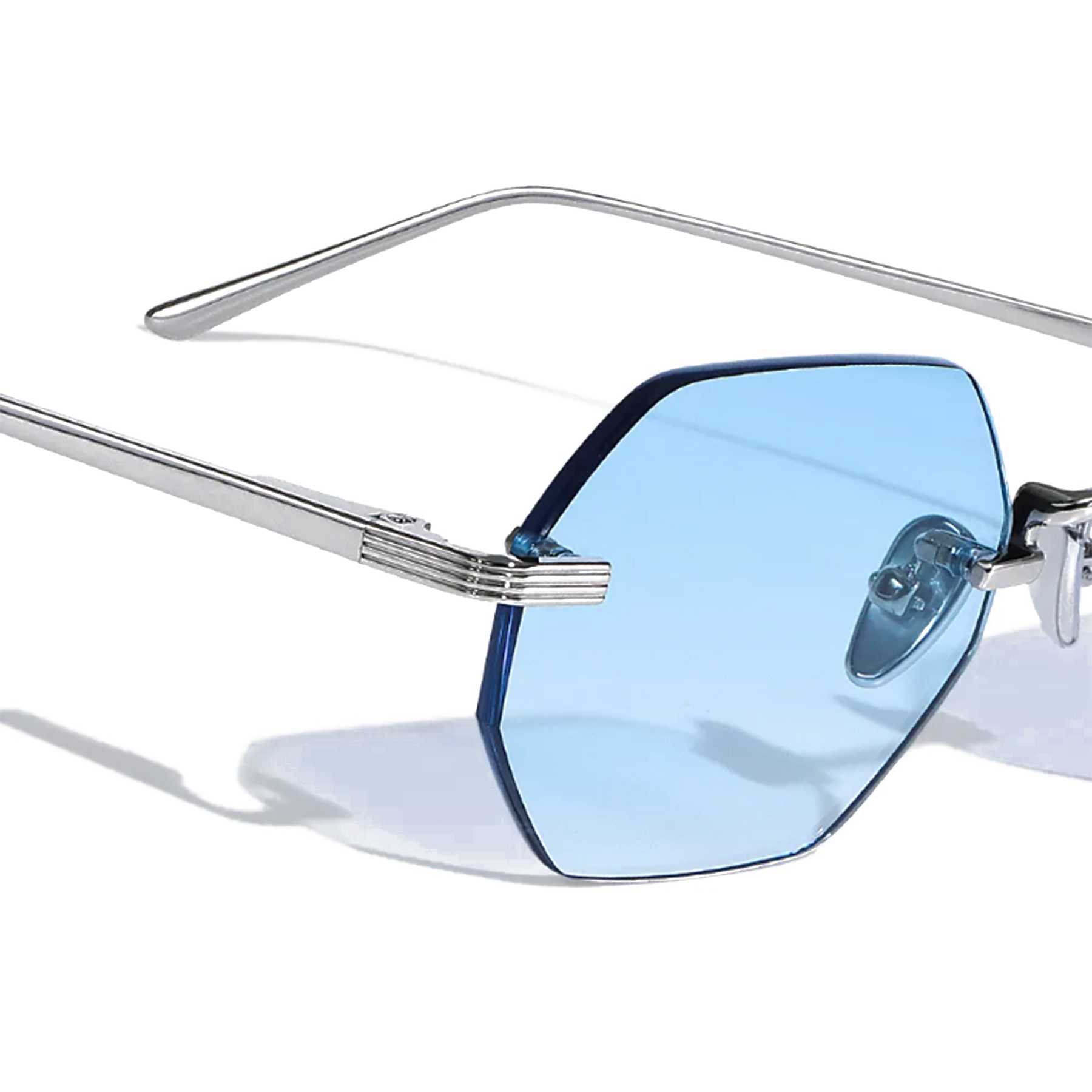Martin 51mm Rimless Sunglasses | Blue