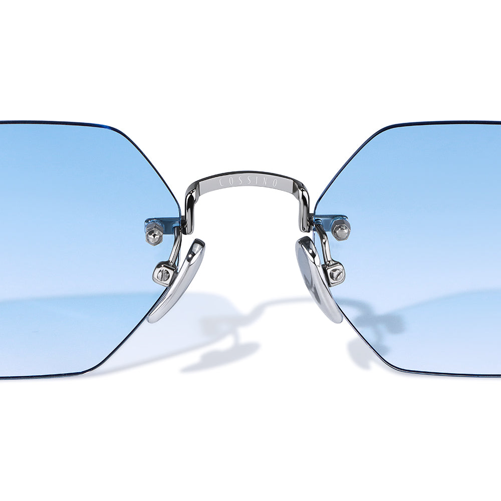 Martin 51mm Rimless Sunglasses | Blue