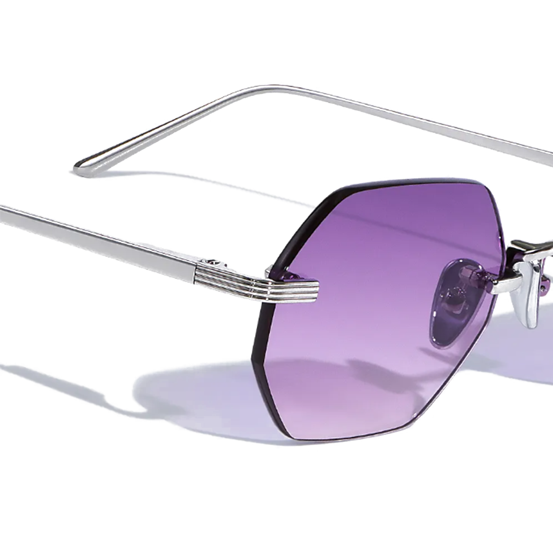 Milan Violette 51mm Rimless Sunglasses | Purple