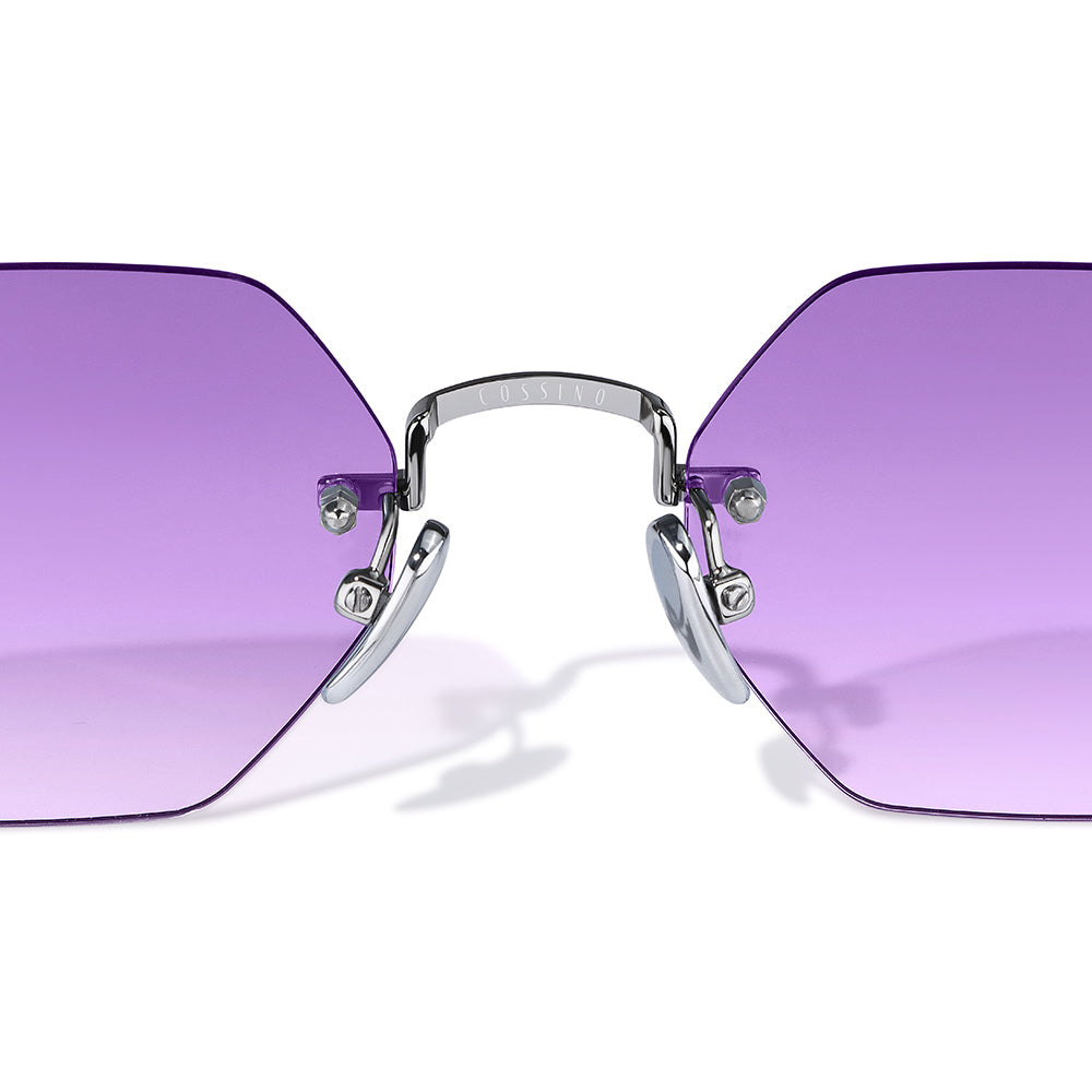 Milan Violette 51mm Rimless Sunglasses | Purple