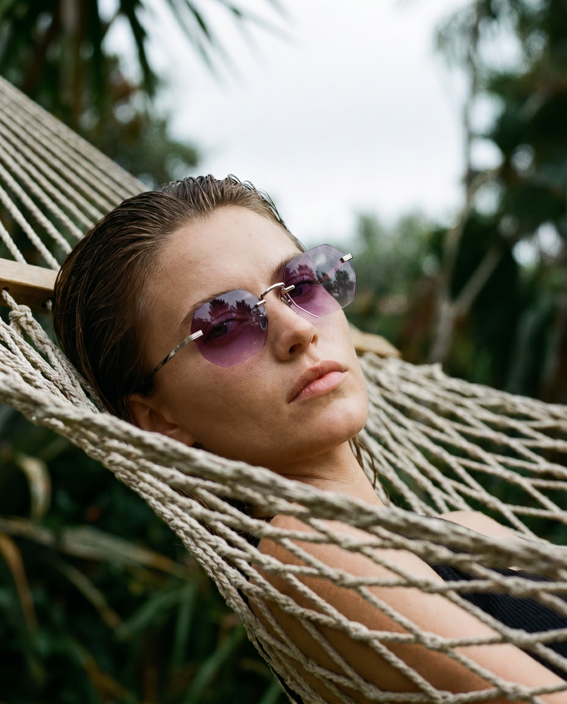 Milan Violette 51mm Rimless Sunglasses | Purple