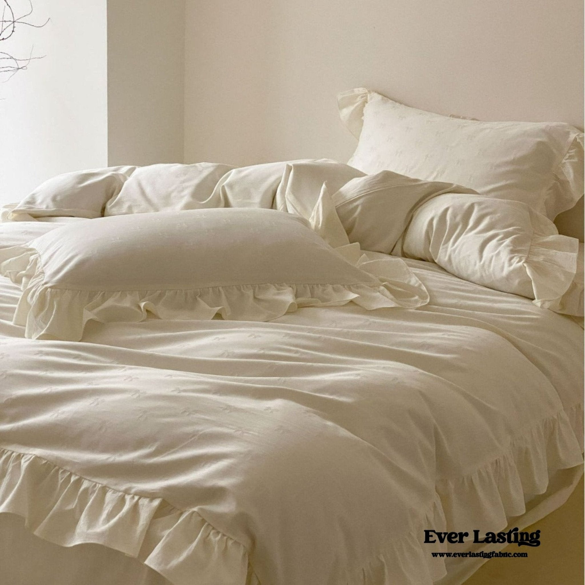 Milena Ribbon Bow Ruffle Bedding Set