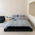 Mini Polka Dot Jersey Knit Bedding Set / Blue + Black