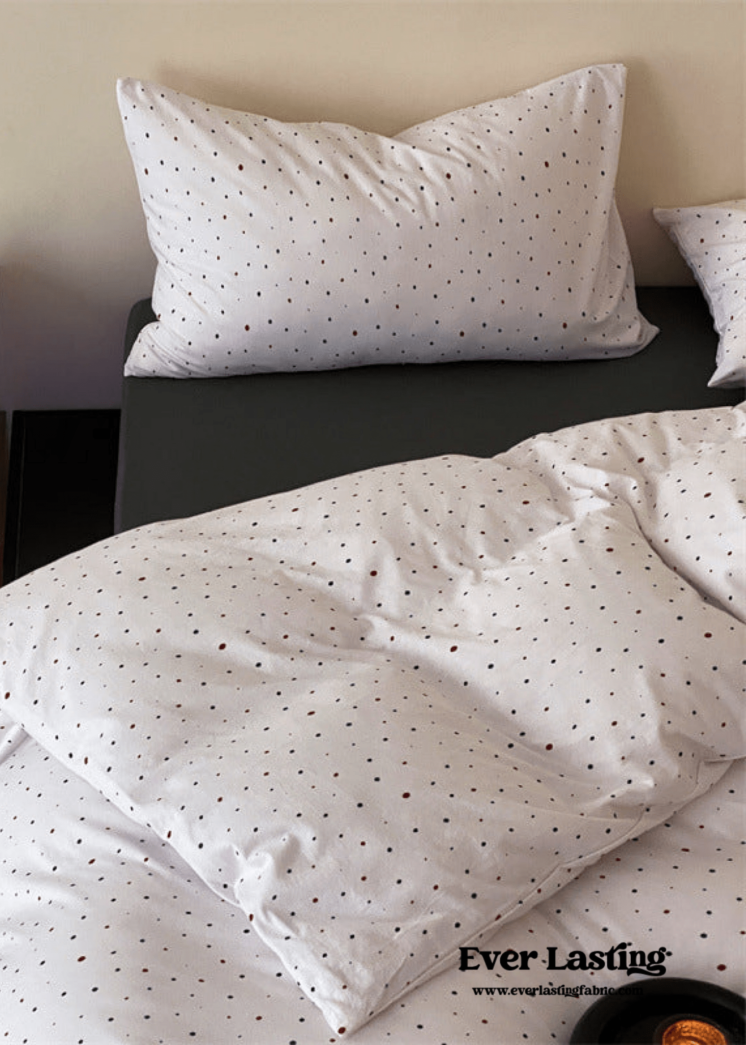 Mini Polka Dot Jersey Knit Bedding Set / Blue + Black
