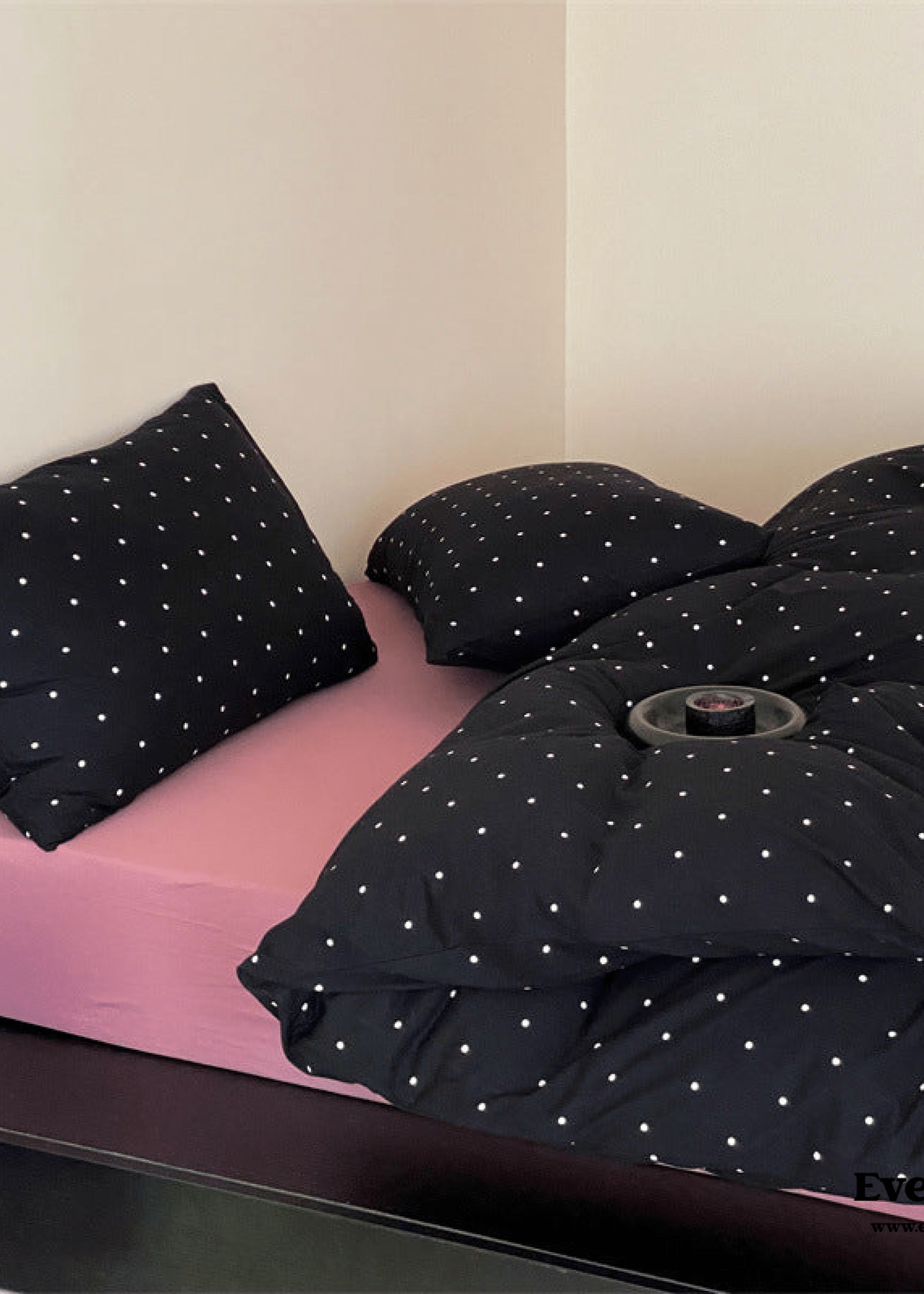 Mini Polka Dot Jersey Knit Bedding Set / White