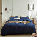 Minimal Bubble Textured Bedding Set / Blue