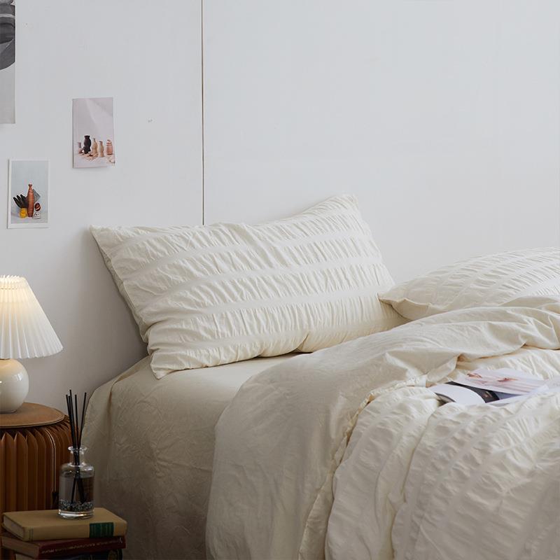 Minimal Bubble Textured Bedding Set / Blue