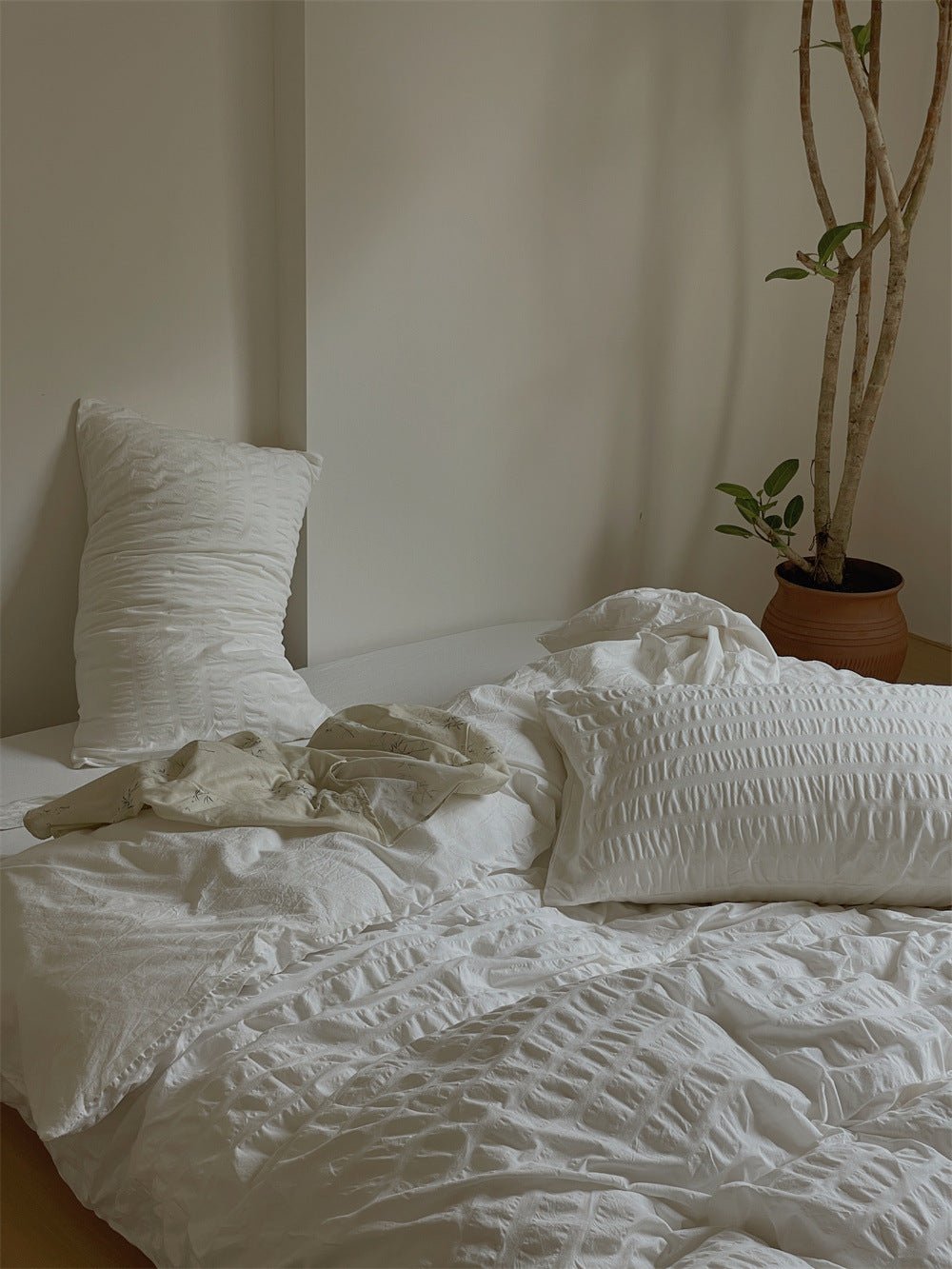 Minimal Bubble Textured Bedding Set / Blue