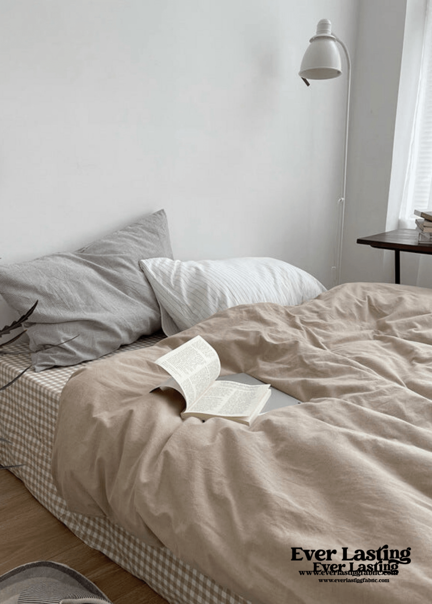 Minimal Mixed Gingham Bedding Set / Blue