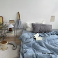 Minimal Mixed Gingham Bedding Set / Blue