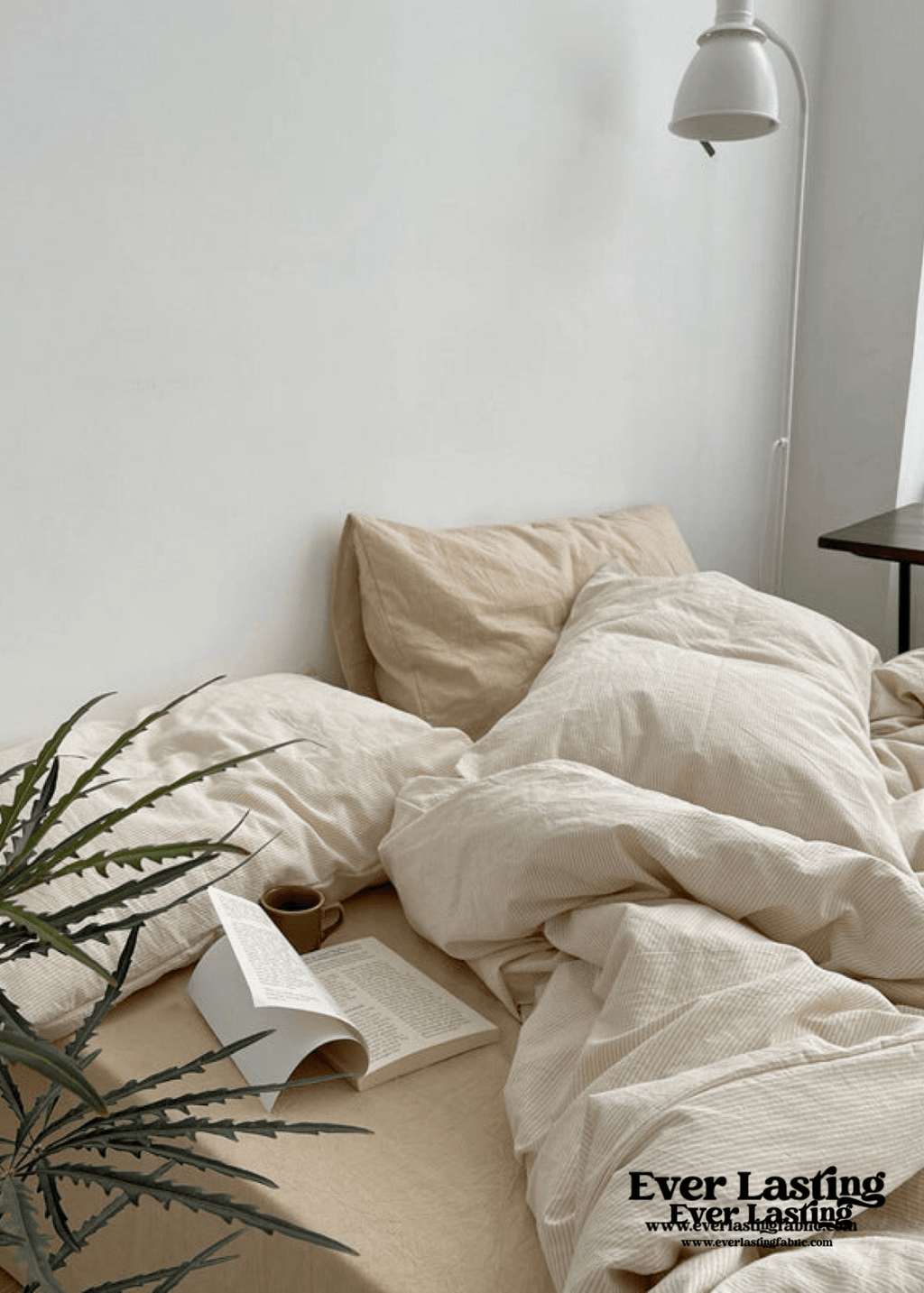 Minimal Mixed Gingham Bedding Set / White