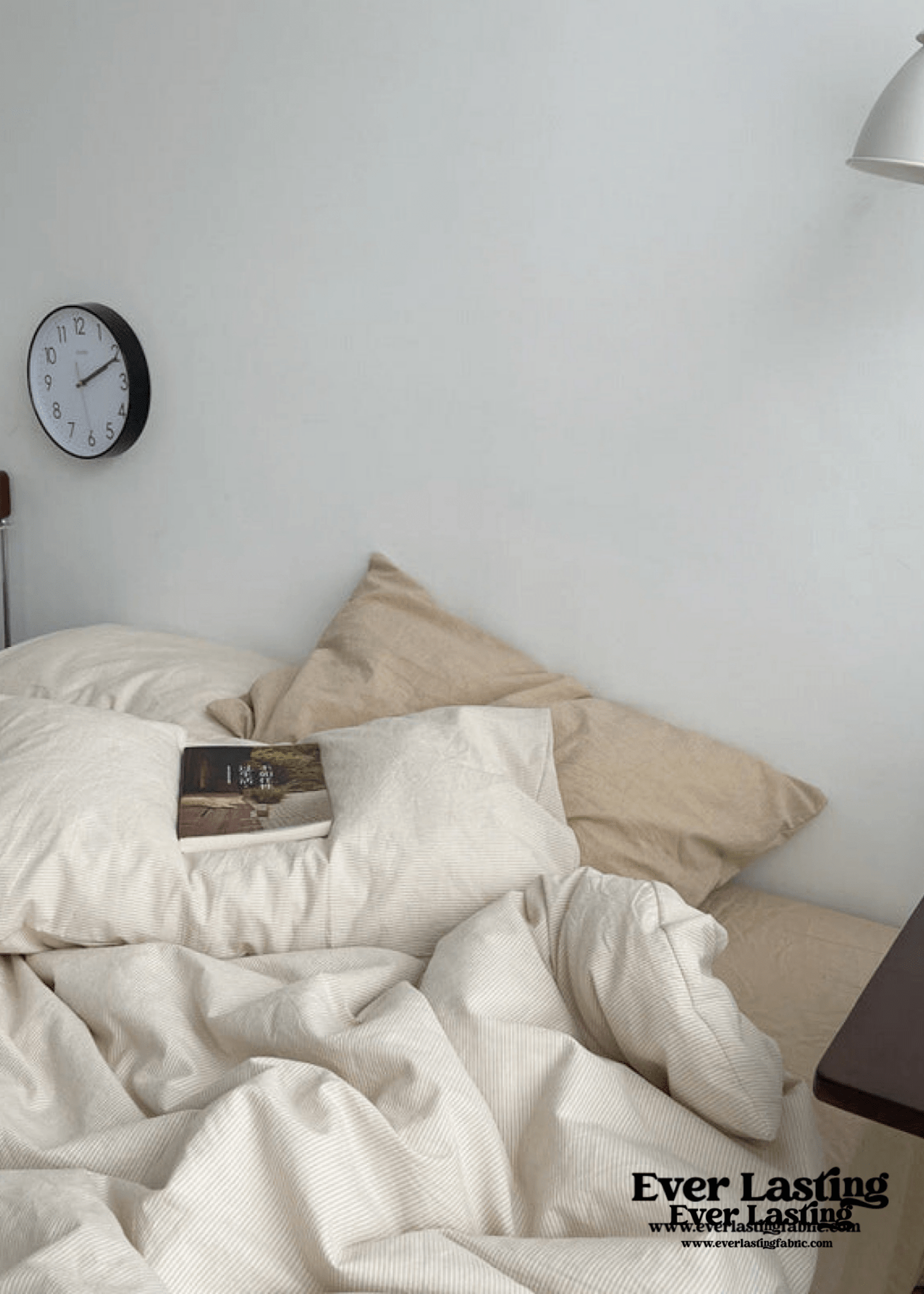 Minimal Mixed Gingham Bedding Set / White