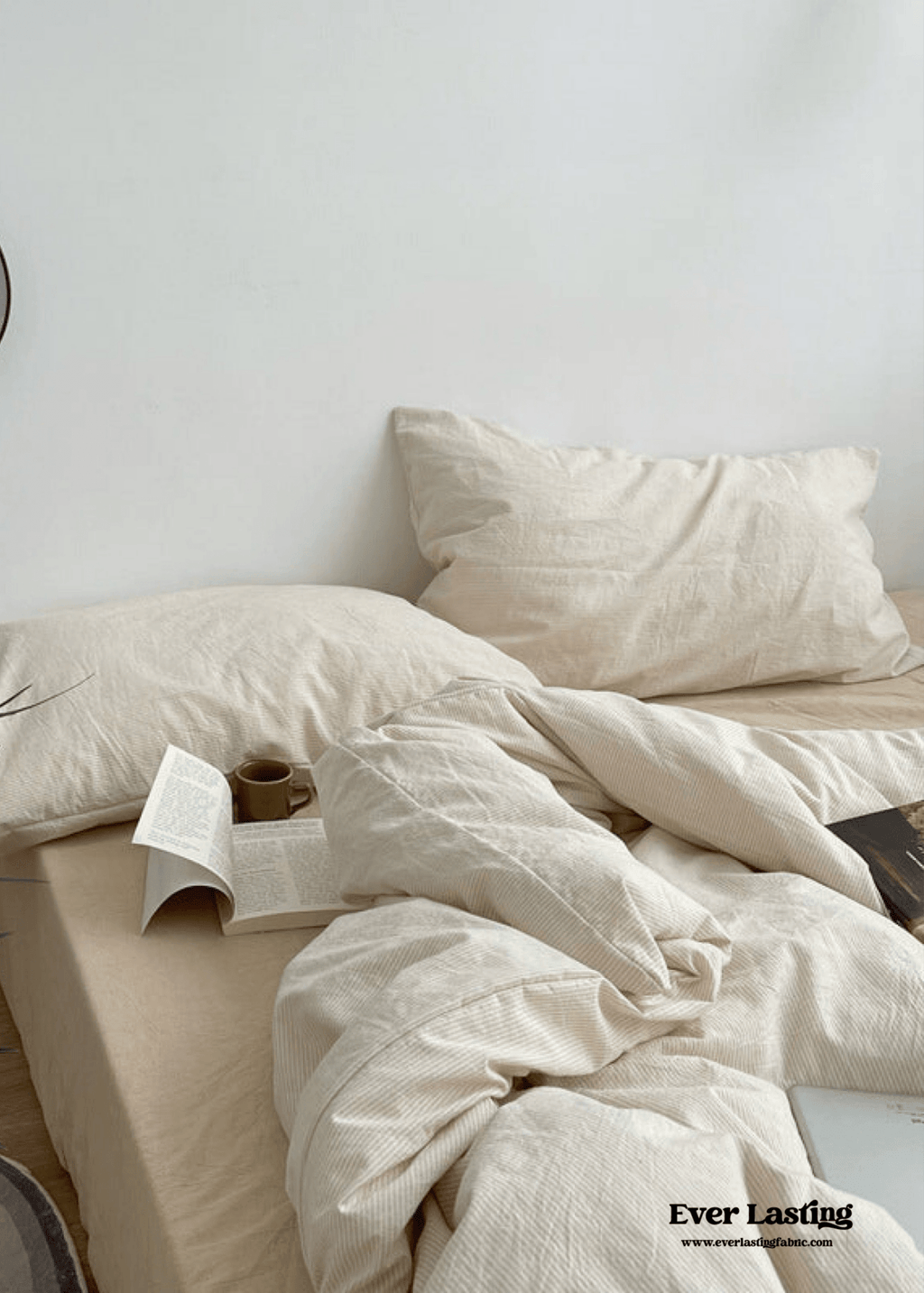 Minimal Mixed Gingham Bedding Set / White