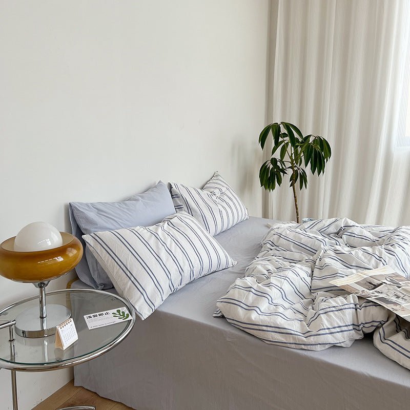 Minimal Stripe Bedding Set / Pink