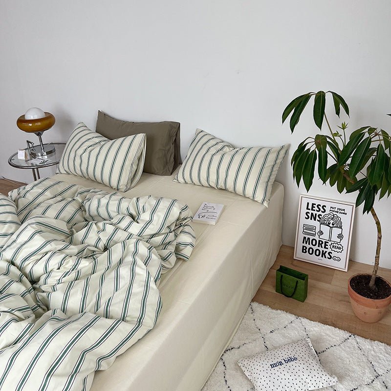 Minimal Stripe Bedding Set / Pink