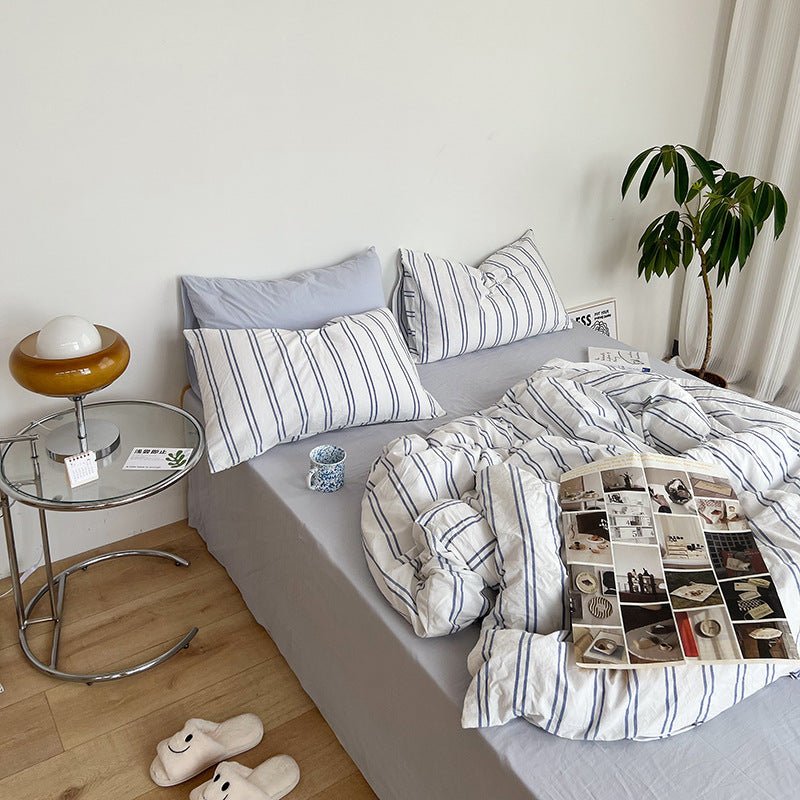 Minimal Stripe Bedding Set / Pink