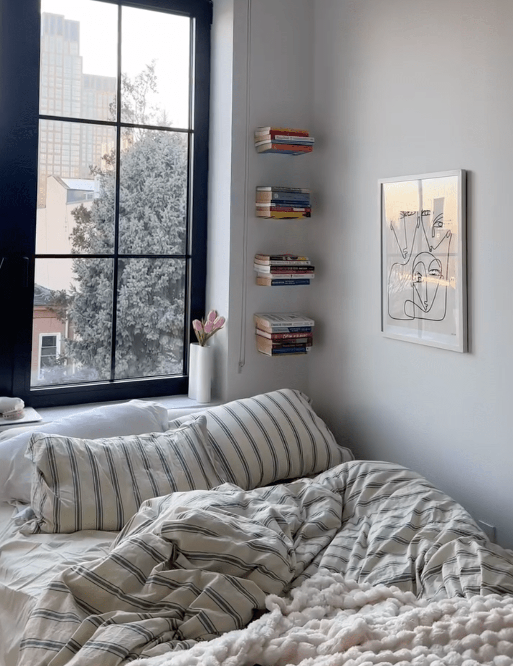 Minimal Stripe Bedding Set / Pink