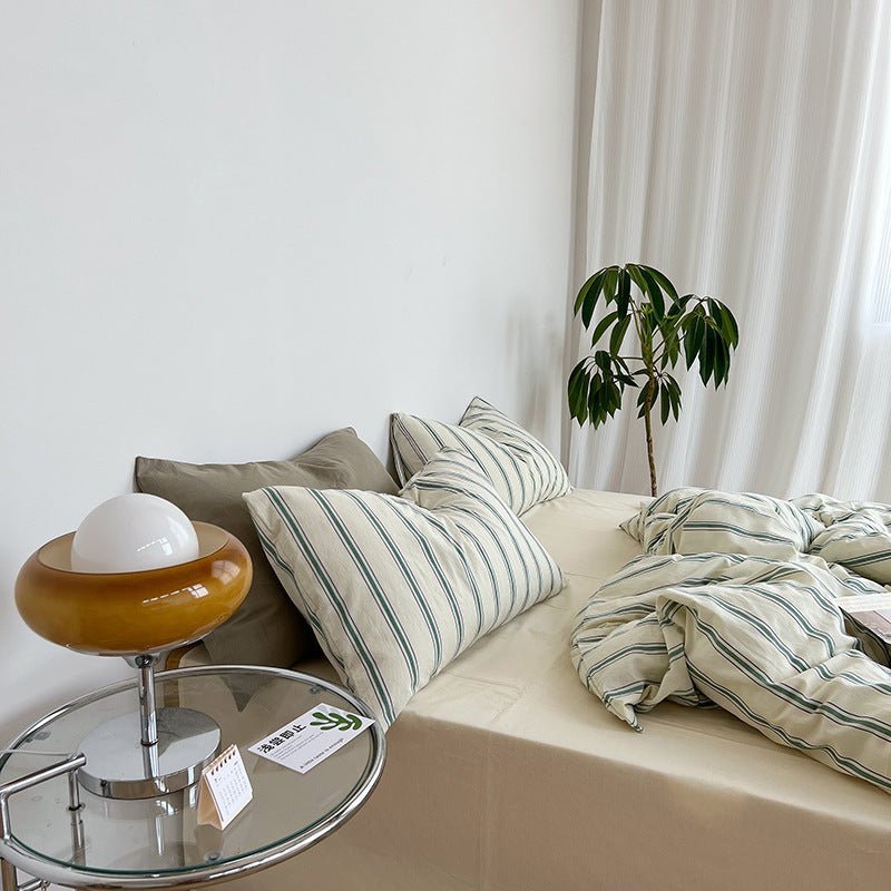 Minimal Stripe Bedding Set / Pink