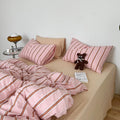 Minimal Stripe Bedding Set / Pink
