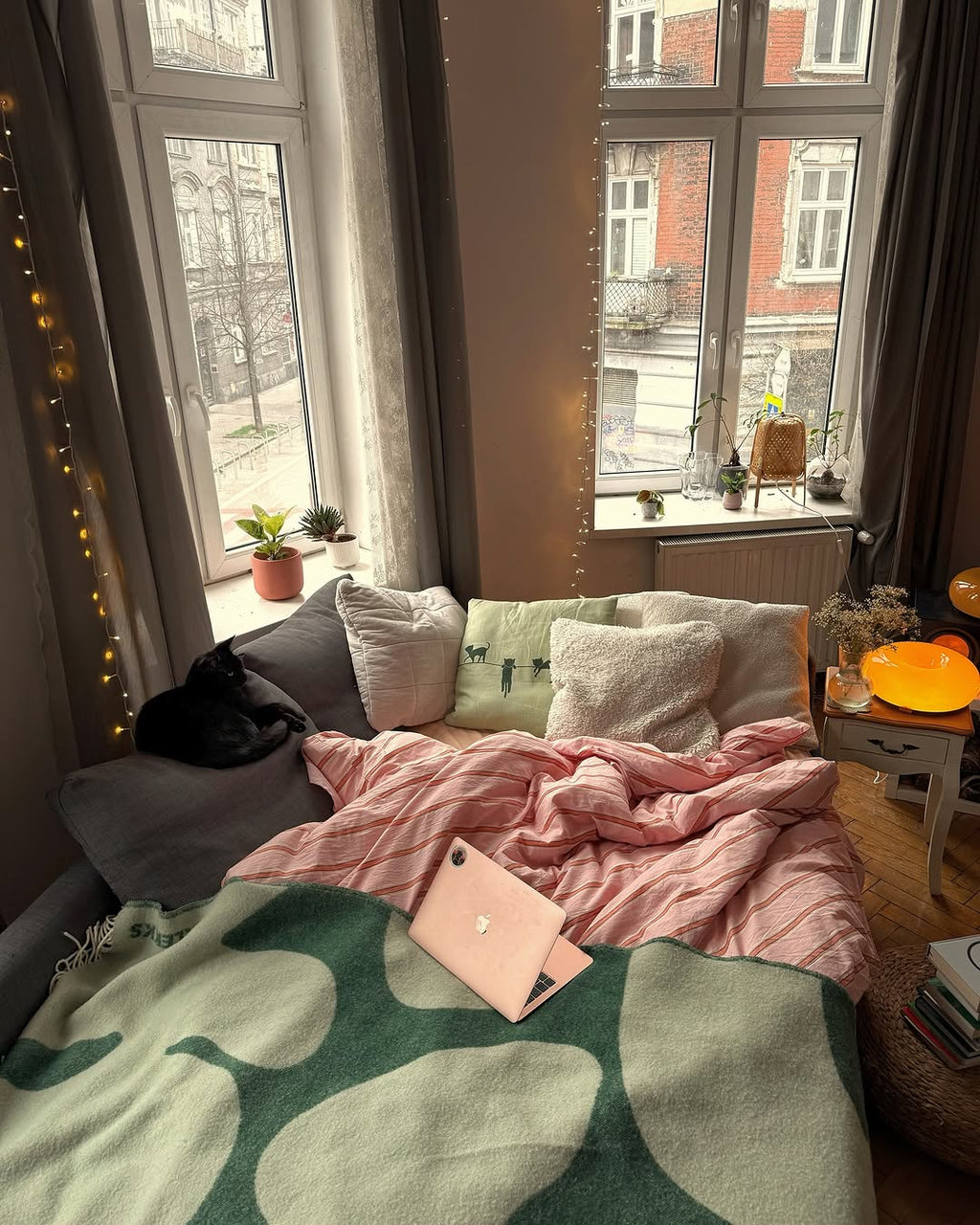 Minimal Stripe Bedding Set / Pink