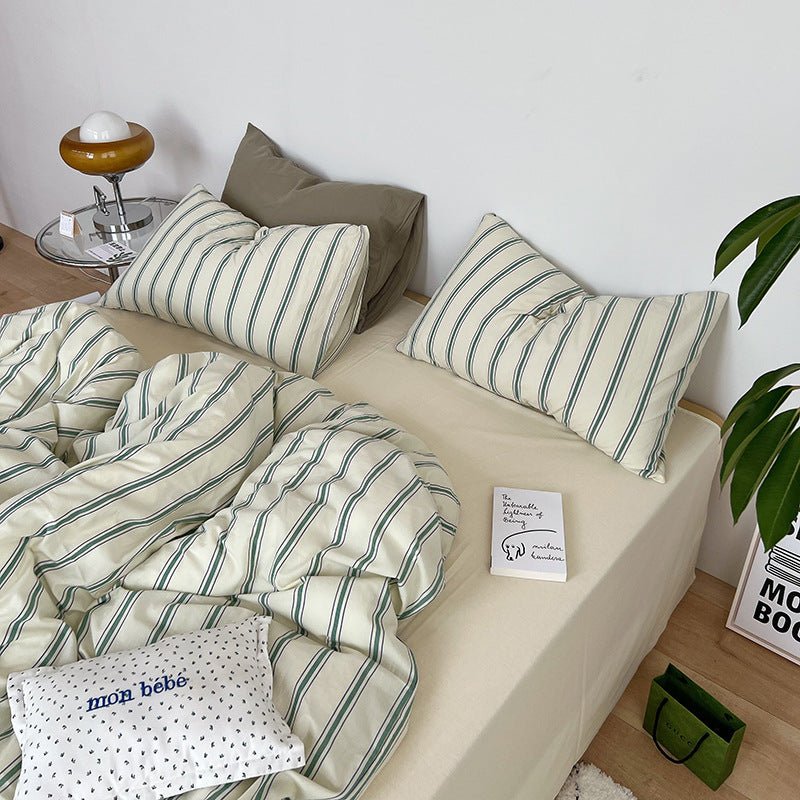 Minimal Stripe Bedding Set / Pink