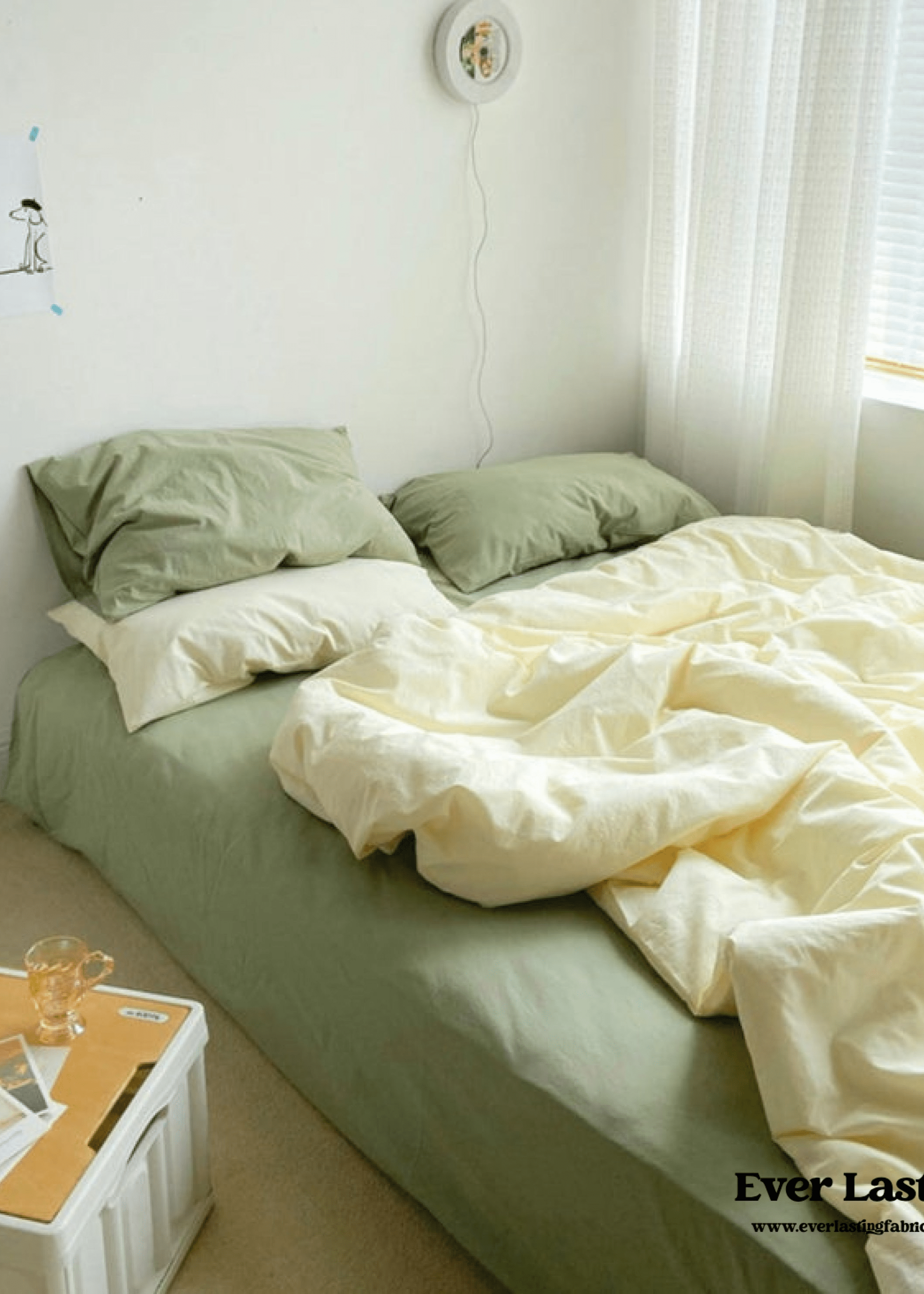 Mixed Color Bedding Set / Green + Yellow