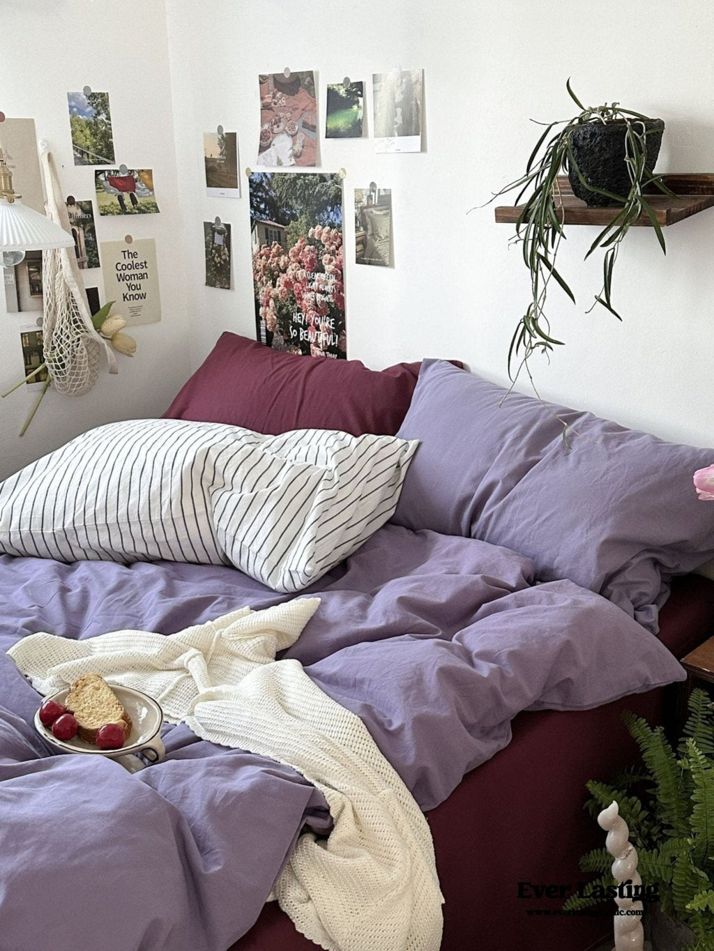 Mixed Color Berry Crush Washed Cotton Bedding Set