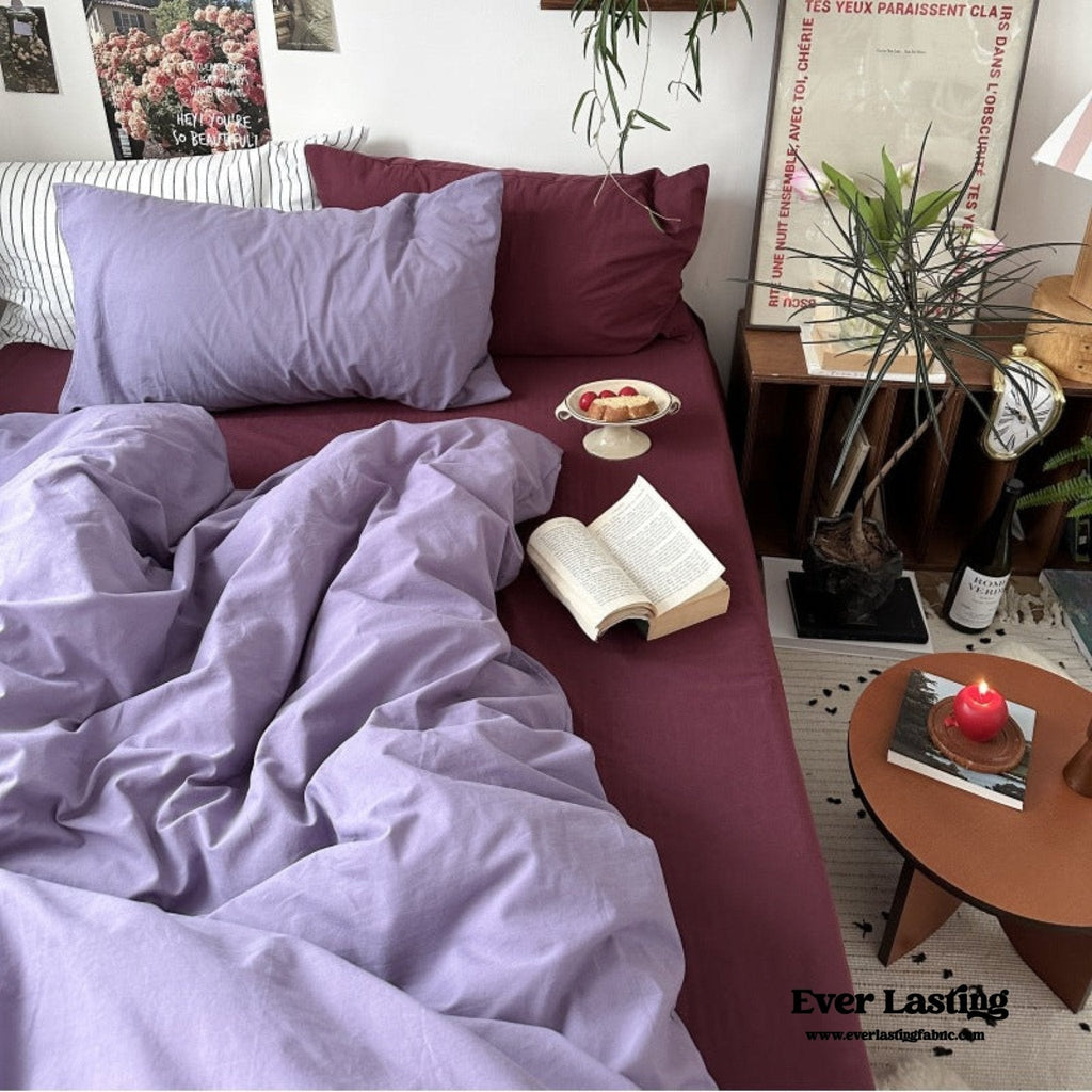 Mixed Color Berry Crush Washed Cotton Bedding Set